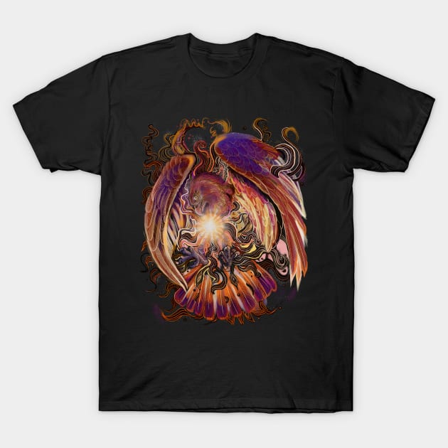 Solar Burst Hawk/Pheonix T-Shirt by Shadowind